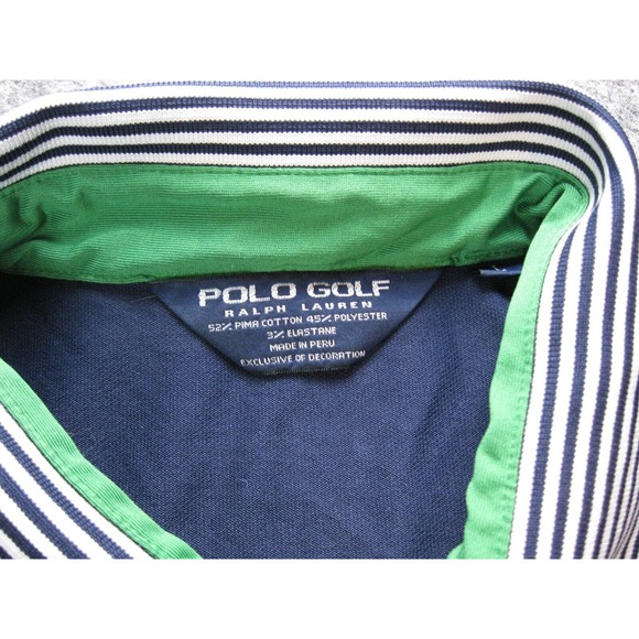 Polo Golf Ralph Lauren Shirt Men Large Blue Stripe Pinehurst US Open 2014 - Picture 3 of 16